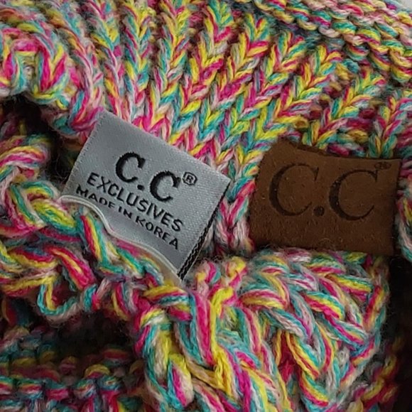 C.C BEANIE HAT VARIEGATED STRIPE MULTI ADULT - Picture 8 of 13